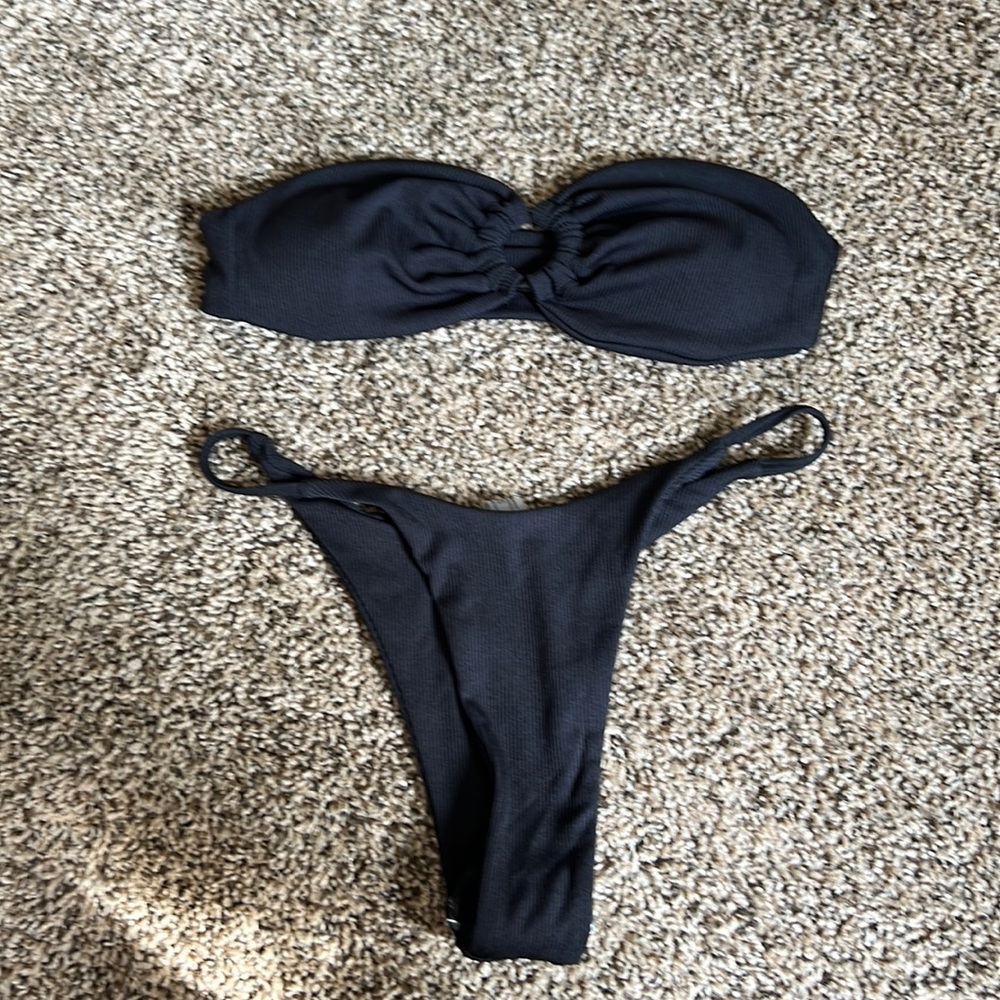 Black Strapless SHEIN Bikini